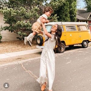 Madewell wide leg utility jumpsuit play suit button painters cloud ivory